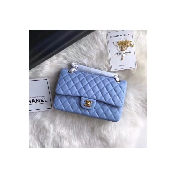 Chanel 1112 Blue Medium Size 2.55 Lambskin Leather Flap Bag