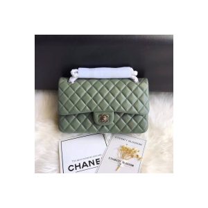 Chanel 1112 Green Medium Size 2.55 Lambskin Leather Flap Bag