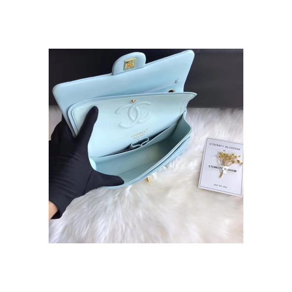 Chanel 1112 Tiffany Blue Medium Size 2.55 Lambskin Leather Flap Bag