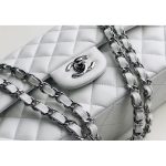 Chanel 1112 White Medium Size 2.55 Lambskin Leather Flap Bag