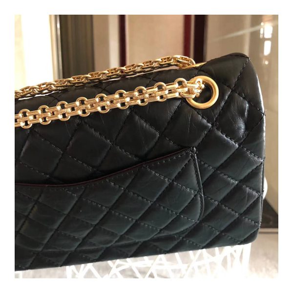 Chanel 2.55 Aged Calfskin Leather Flap Bag A37586