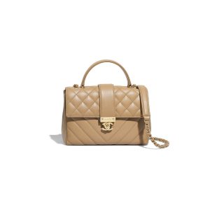 Chanel Calfskin Flap Bag With Top Handle AS0804