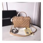 Chanel Calfskin Flap Bag With Top Handle AS0804