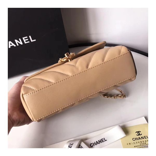 Chanel Calfskin Flap Bag With Top Handle AS0804