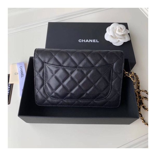 Chanel Caviar Quilted Wallet On Chain Woc A33814