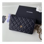 Chanel Caviar Quilted Wallet On Chain Woc A33814