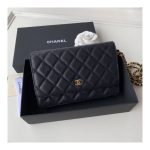 Chanel Caviar Quilted Wallet On Chain Woc A33814