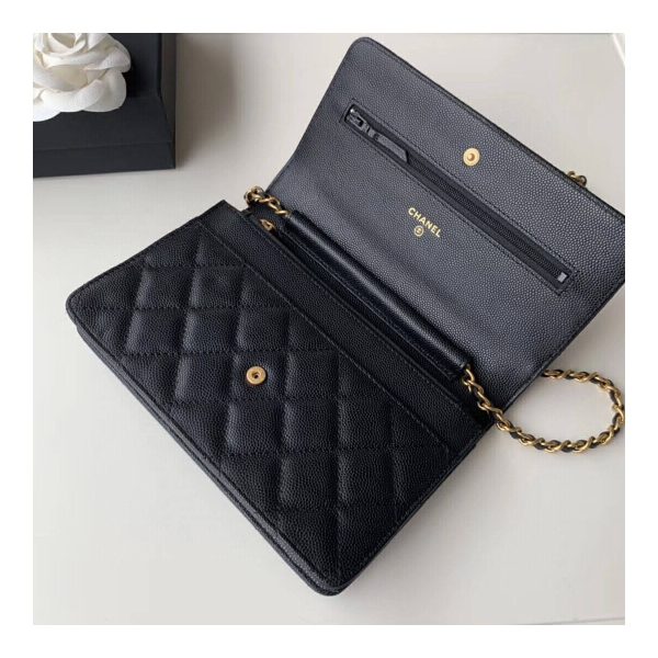 Chanel Caviar Quilted Wallet On Chain Woc A33814