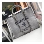 Chanel Deauville Tote 38cm Canvas Bag A66941 Ash Grey