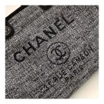 Chanel Deauville Tote 38cm Canvas Bag A66941 Charcoal Jacquard