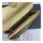 Chanel Metallic Crocodile Embossed Clutch AS0857