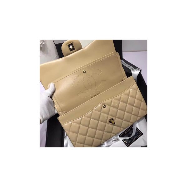 Chanel Pantent Leather 30cm Classic Flap Bag A1113