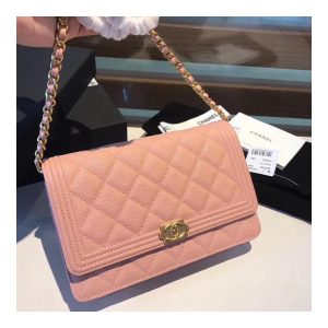 Chanel Quilted Caviar Leboy Woc Chain Bag 80287