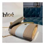 Chloe Small Aby Lock Chain Bag Embossed Lizard Effect S1220 Apricot/White
