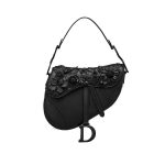 Christian Dior Embroidered Flowers Saddle Bag M0446