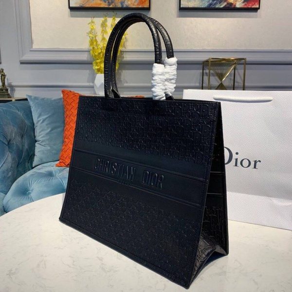 Christian Dior Oblique Embossed Calfskin Leather Book Tote M1296