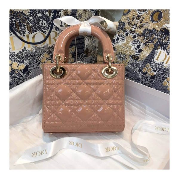 Christian Dior Patent Calfskin Mini Lady Dior Bag M0505
