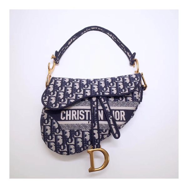 Christian Dior Saddle Denim Canvas Bag M0446