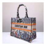 Christian Dior Small Book Tote In Embroidered Canvas M1296