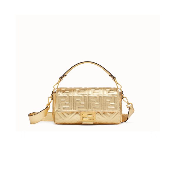 Fendi Baguette Golden Leather Bag 8BR60