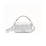 Fendi Baguette Silver Leather Bag 8BR60