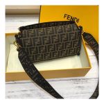 Fendi Brown Fabric Baguette Bag 8BR600