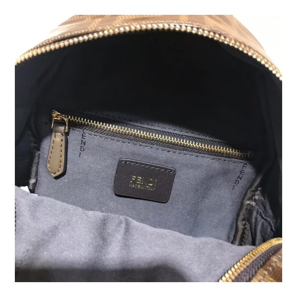 Fendi Mania Logo Zucca Coated Canvas Backpack 8BZ038