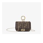 Fendi Nano Baguette Charm in Brown Fabric 7AR844