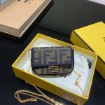 Fendi Nano Baguette Charm in Brown Fabric 7AR844