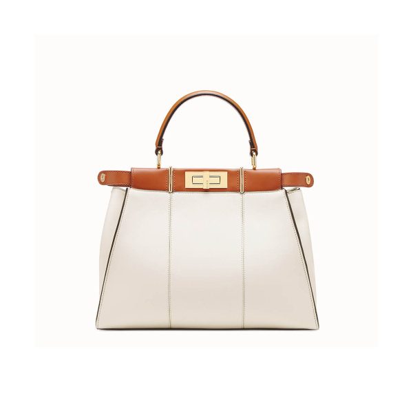 Fendi Peekaboo Iconic Medium Leather Bag 8BN290 White