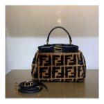 Fendi Peekaboo Iconic Mini Brown Sheepskin Bag 8BN244