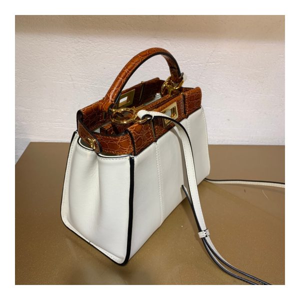 Fendi Peekaboo Iconic Mini Leather Bag 8BN244 White