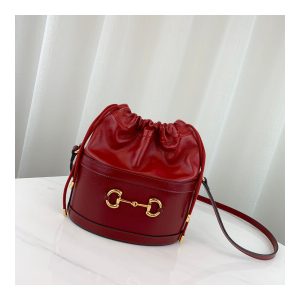 Gucci 1955 Horsebit Bucket Bag 602118 Red