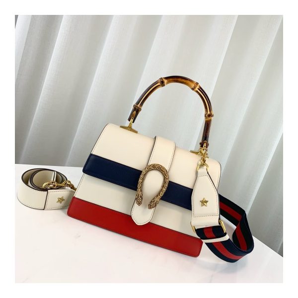 Gucci Dionysus Medium Top Handle Bag 448075 White/Blue/Red
