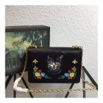 Gucci Floral Embroidered Small Leather Shoulder Bag 499617