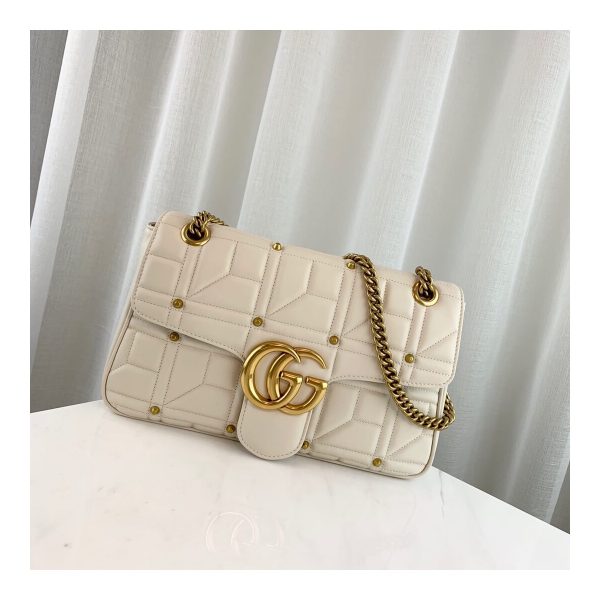 Gucci GG Marmont Matelassé Shoulder Bag With Studs 443496
