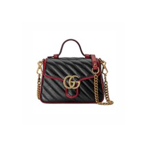 Gucci GG Marmont Mini Top Handle Bag 583571 Black