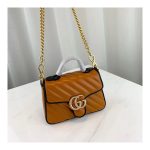 Gucci GG Marmont Mini Top Handle Bag 583571 Cognac