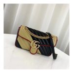 Gucci GG Marmont Small Shoulder Bag 443497 Beige/Black