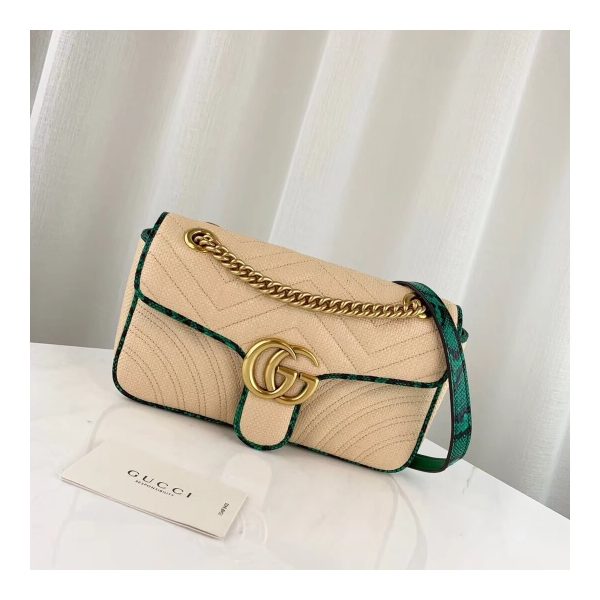 Gucci Online Exclusive GG Marmont Raffia Small Shoulder Bag 443497