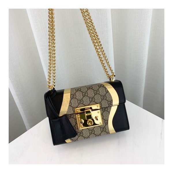Gucci Padlock Small GG Shoulder Bag 432182 Black