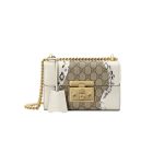 Gucci Padlock Snakeskin Small Shoulder Bag 432182 White