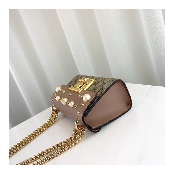 Gucci Padlock Studded GG Supreme Shoulder Bag 432182