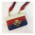 Gucci Queen Margaret Shoulder Bag 476542 Blue/Red/White