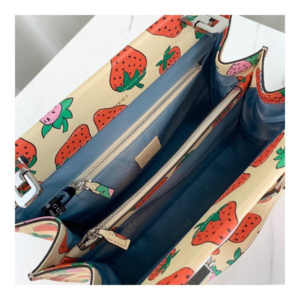 Gucci Zumi Strawberry Print Small Top Handle Bag 569712