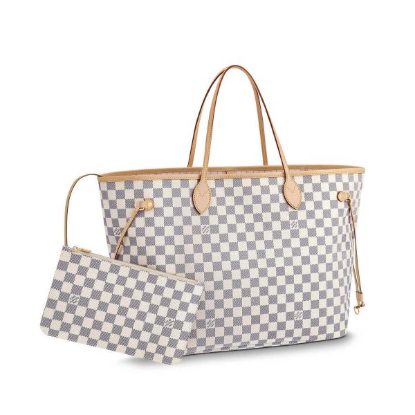 Louis Vuitton Damier Azur Canvas Neverfull GM N41360 Beige