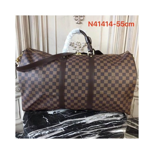 Louis Vuitton Damier Ebene Canvas Keepall Bandouliere 55  N41414