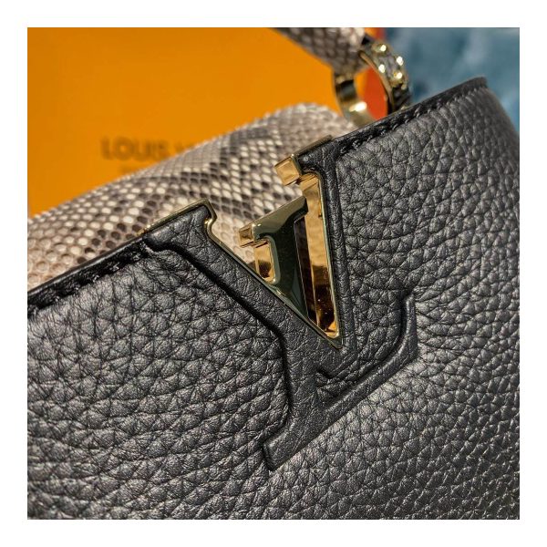 Louis Vuitton Taurillon And Python Leather Capucines Mini N97075