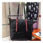 Prada Black Nylon Tote With Leather And Studs 1BG212