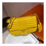 Prada Diagramme Medium Leather Bag 1BD108 Gold Hardware